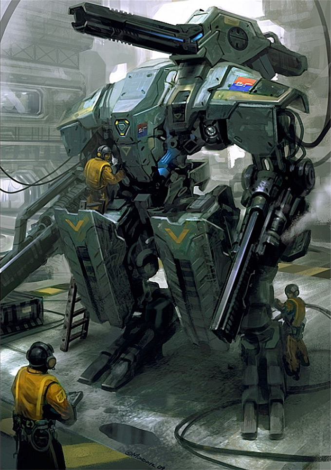 Mech Concept Art by Daryl Mandryk