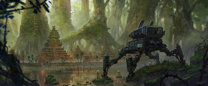 Mech Concept Art by Yohann Schepacz