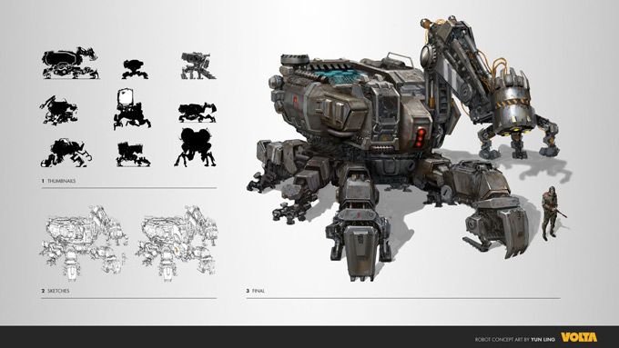 Mech Concept Art by Yun Ling